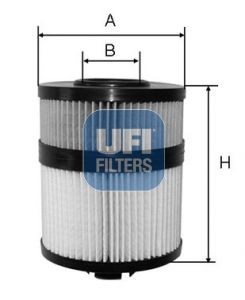 UFI Filter Insert Inner Diameter 2: 35mm, Ø: 91mm, Height: 123,5mm Oil filters 25.108.00 buy