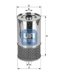 UFI Filter Insert Inner Diameter 2: 11,5, 24,5mm, Ø: 89, 92mm, Height: 195mm Oil filters 25.499.01 buy
