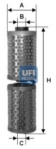 UFI Inner Diameter 2: 13,7, 11,5mm, Ø: 41,5mm, Height: 138,5mm Oil filters 25.526.00 buy