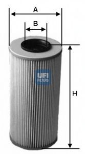 UFI Filter Insert Inner Diameter 2: 23mm, Ø: 61,5mm, Height: 159,5mm Oil filters 25.586.00 buy