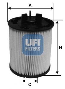 26.023.00 UFI Filtereinsatz Höhe: 98mm Kraftstofffilter 26.023.00 günstig kaufen