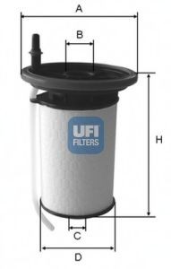 UFI Height: 116, 116,0mm Inline fuel filter 26.046.00 buy