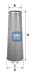 UFI 735, 735,0mm, 190, 264mm Height: 735, 735,0mm Engine air filter 27.005.00 buy