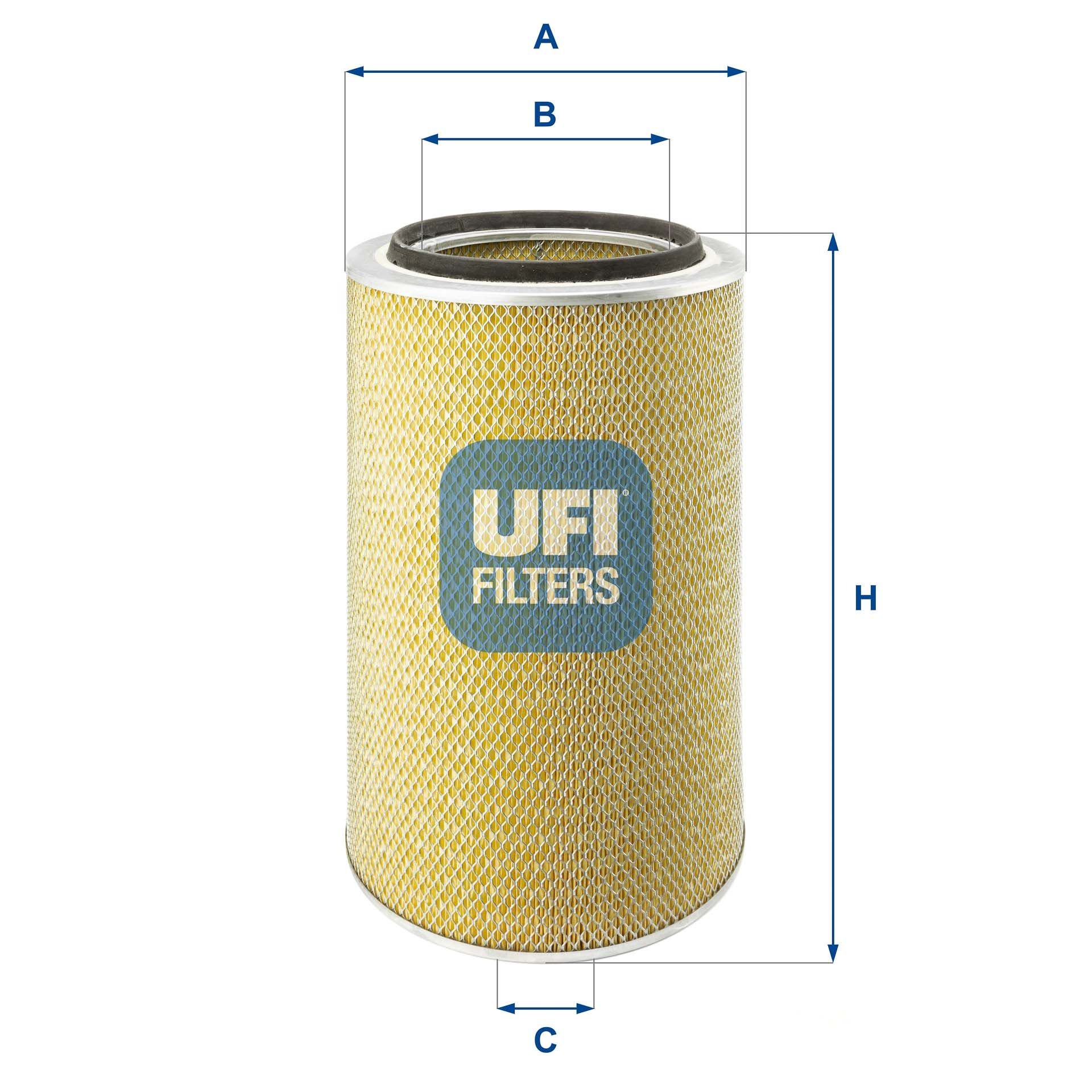 UFI 27.007.00 Air filter 470mm, 302mm, Filter Insert