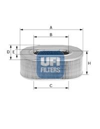 27.071.00 UFI Air filters MITSUBISHI 147mm, 240, 150mm, Filter Insert