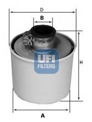 UFI 27.091.00 Air filter 92,5mm, 84, 88mm, Filter Insert