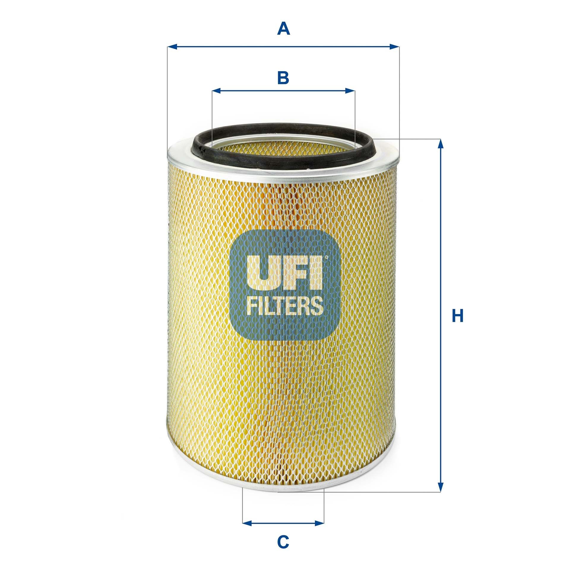 UFI 27.092.00 Air filter 366mm, 302mm, Filter Insert