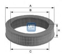 UFI 27.156.00 Air filter 59mm, 259mm, Filter Insert