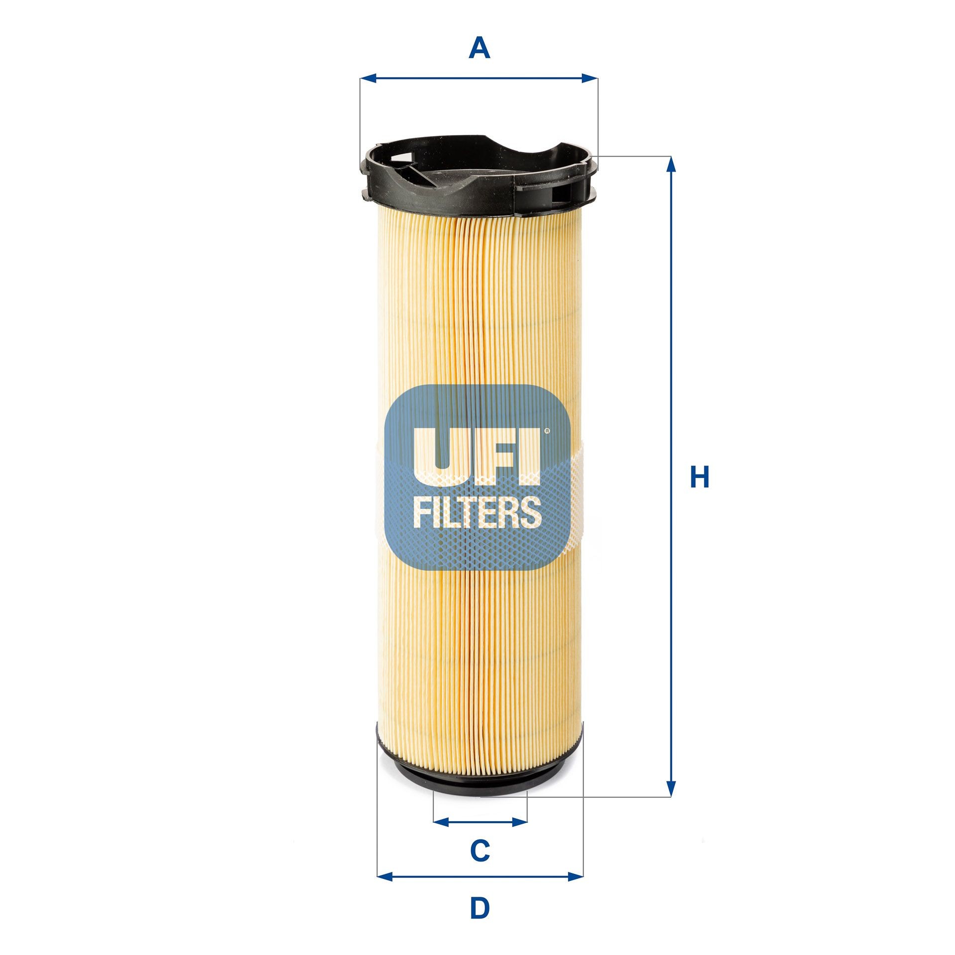 UFI 27.182.00 Air filter 163mm, 146mm, Filter Insert