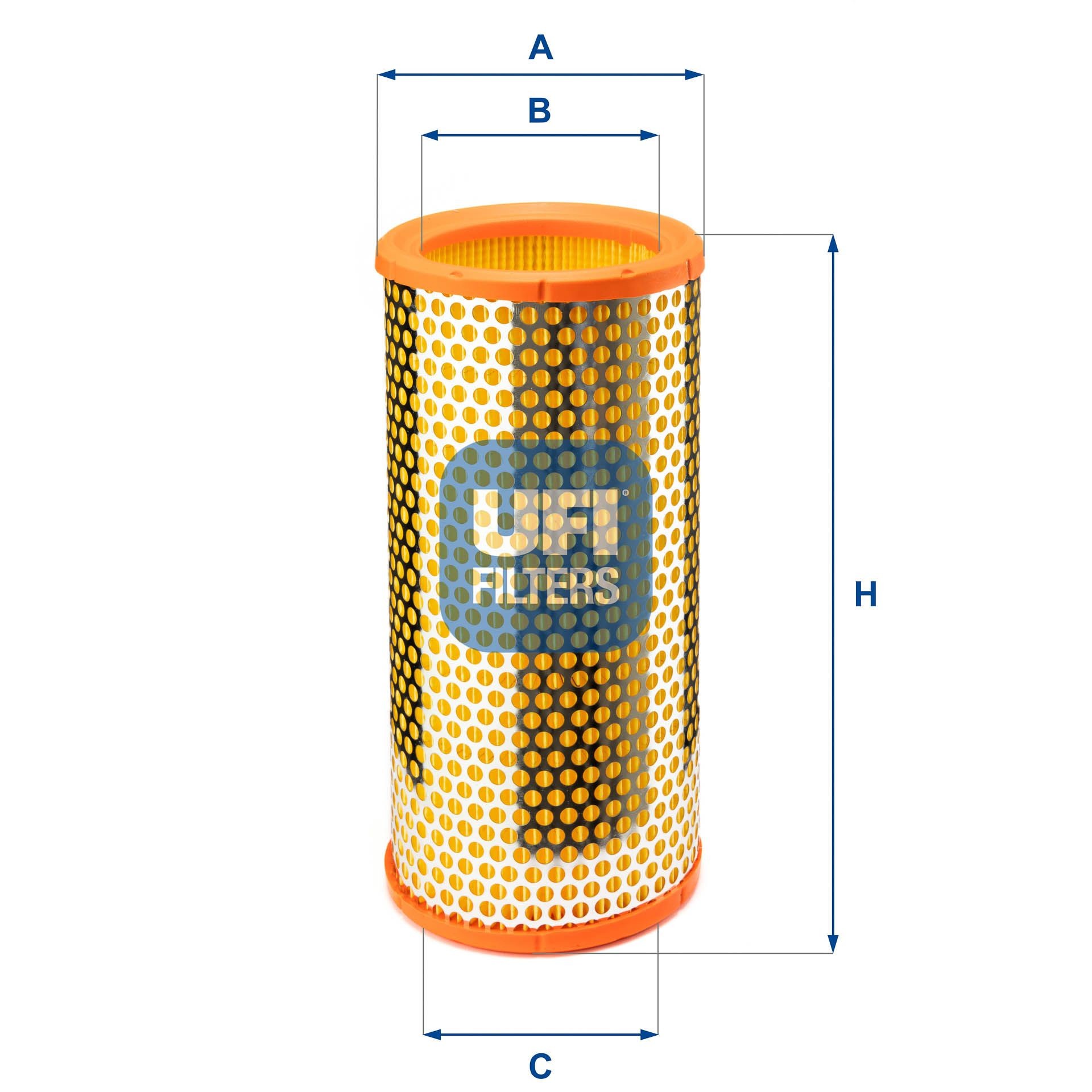 UFI 27.253.00 Air filter 268mm, 127mm, Filter Insert
