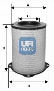 UFI 417mm, 356, 376mm, Filtereinsatz Höhe: 417mm Luftfilter 27.278.00 kaufen