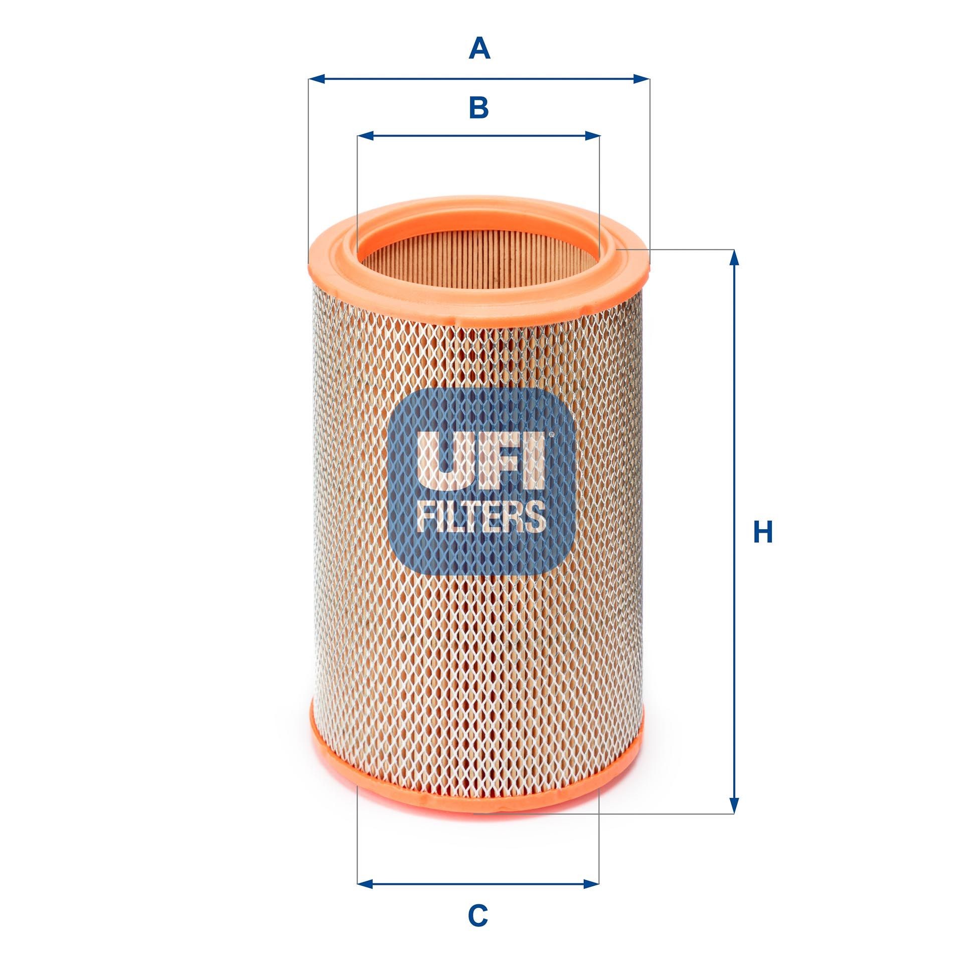 UFI 27.588.00 Air filter 207mm, 131mm, Filter Insert