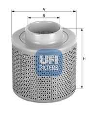 UFI 27.590.00 Air filter 186,5mm, 133mm, Filter Insert