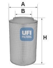 UFI 415mm, 232mm, Filter Insert Height: 415mm Engine air filter 27.627.00 buy
