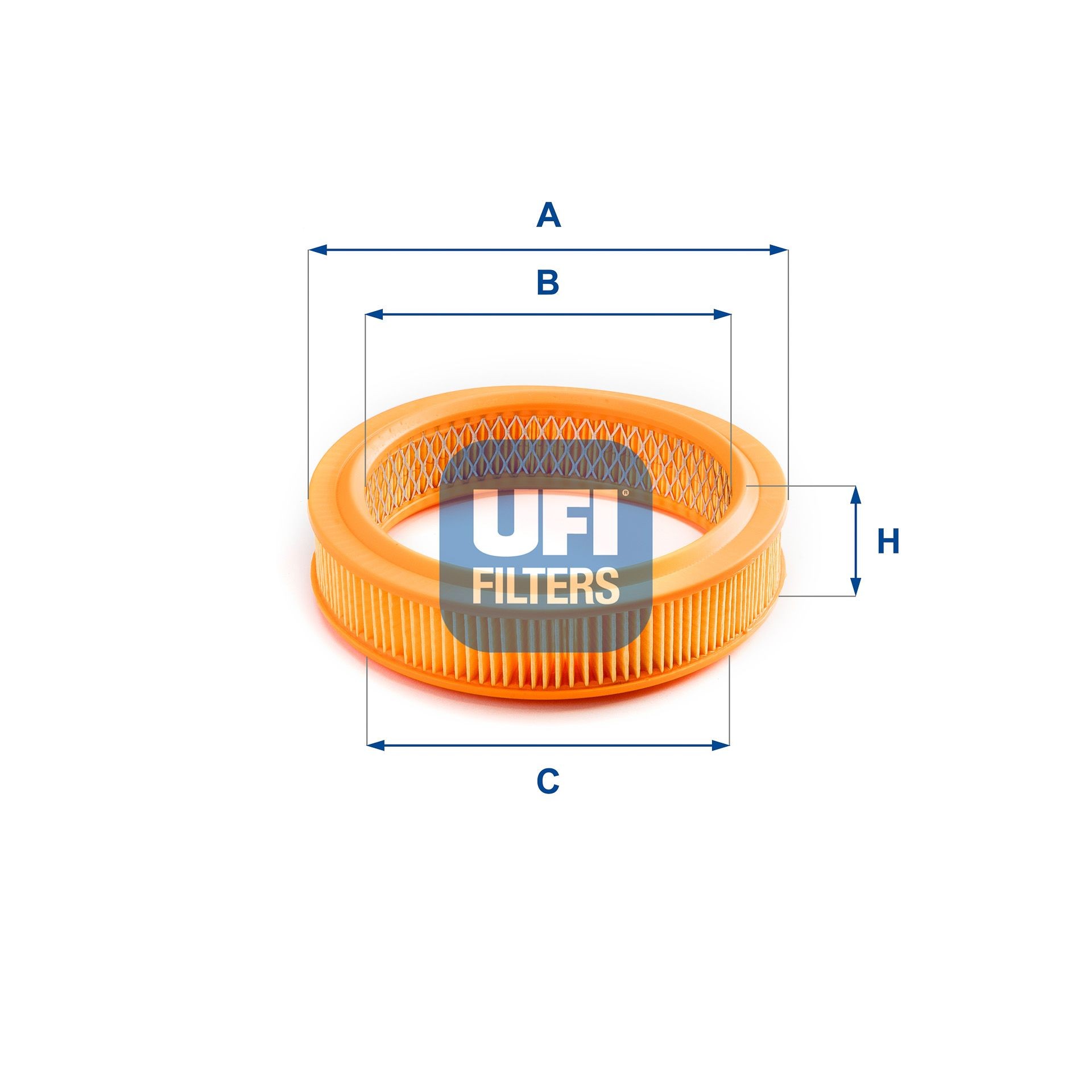 UFI 50mm, 202mm, Filter Insert Height: 50mm Engine air filter 27.728.00 buy