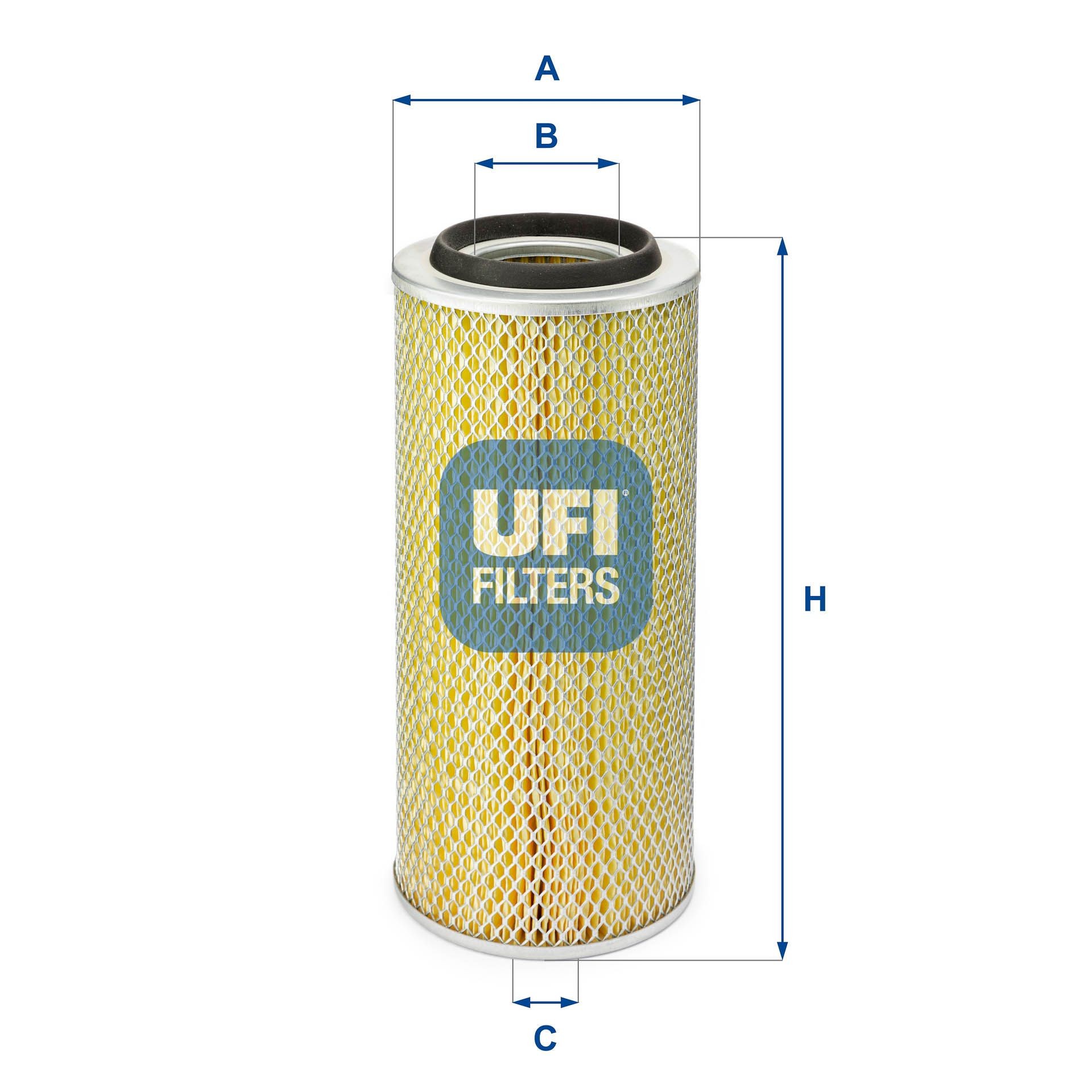 UFI 27.828.00 Air filter 333mm, 996mm, Filter Insert