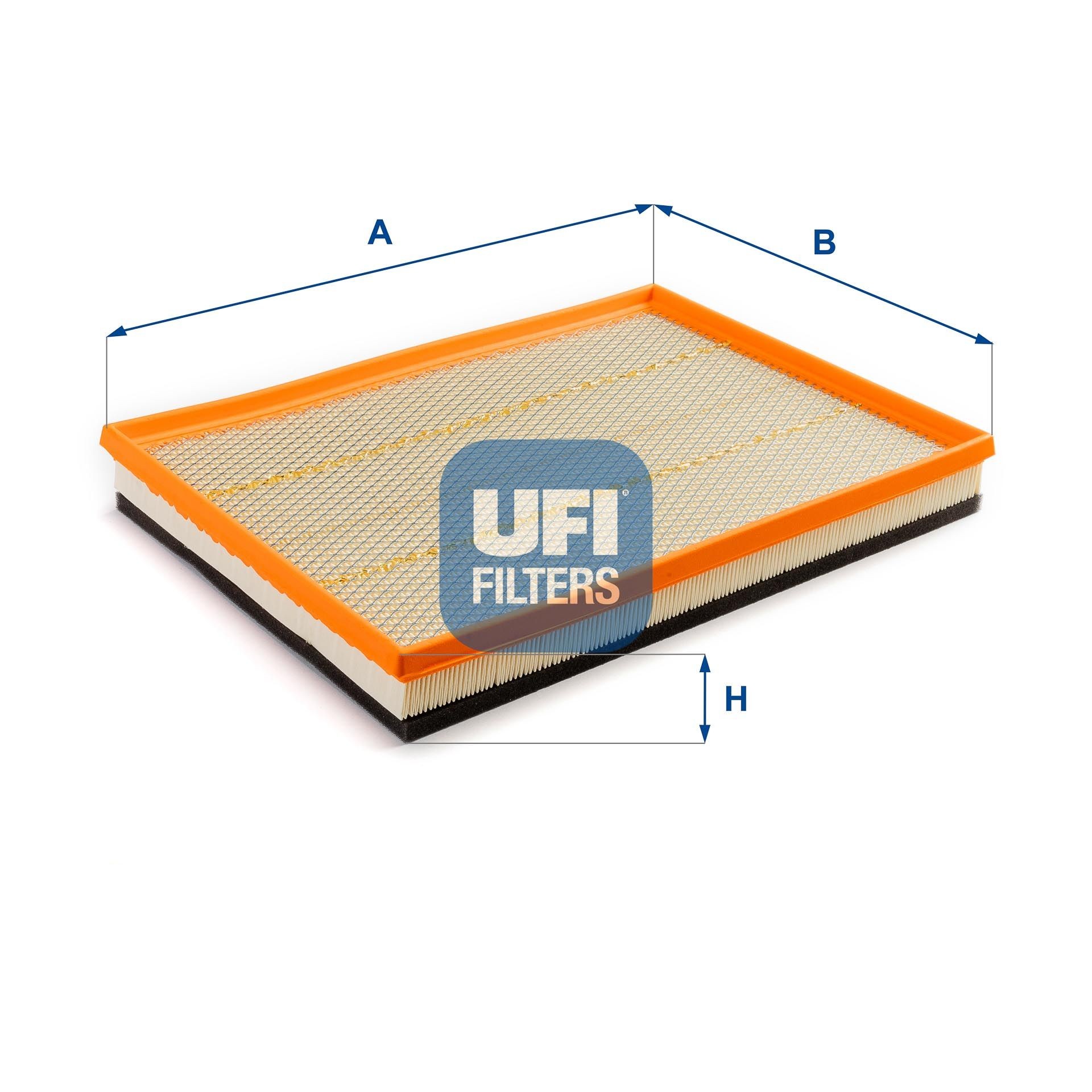 UFI 27.831.00 Air filter 46, 46,0mm, 345, 192mm