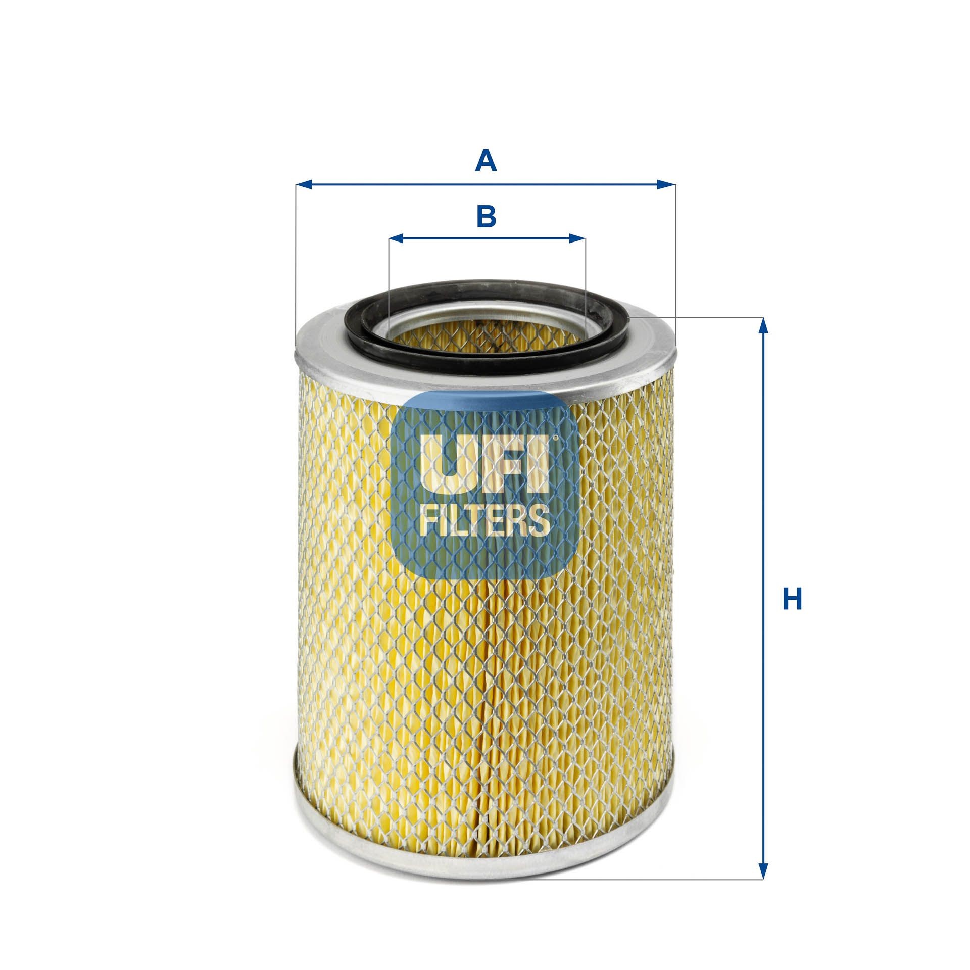 UFI 27.837.00 Air filter 208mm, 164mm, Filter Insert