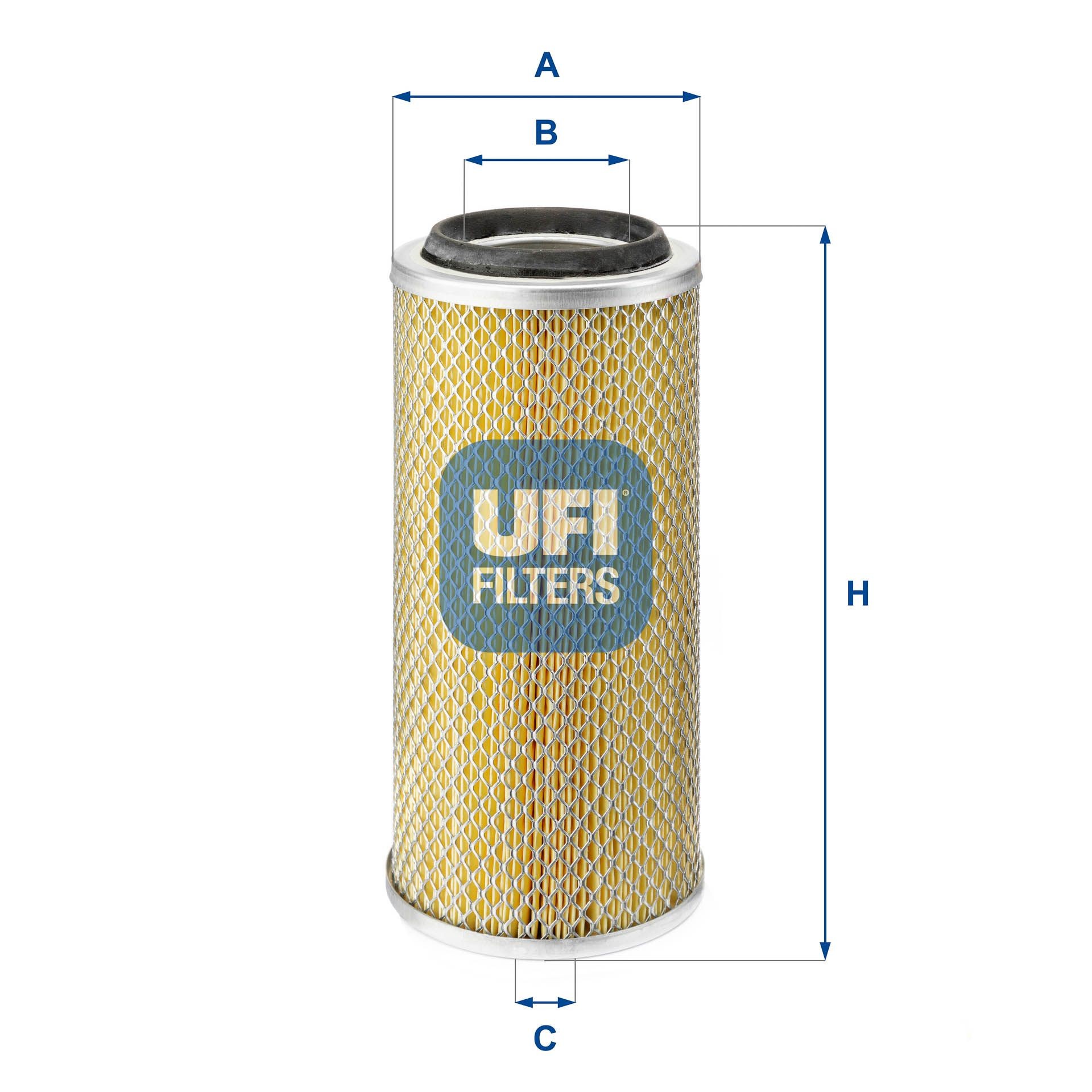 UFI 27.881.00 Air filter 294mm, 126mm, Filter Insert