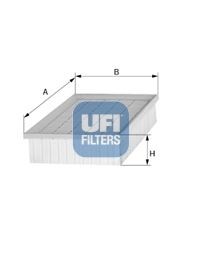UFI 30.004.00 Air filter 57mm, 240,5mm, 224mm, Filter Insert