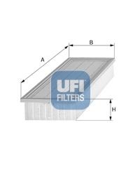 UFI 30.036.00 Air filter 57mm, 159,5mm, 282mm, Filter Insert