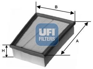 UFI 67mm, 201,5mm, 271mm, Filter Insert Length: 271mm, Width: 201,5mm, Height: 67mm Engine air filter 30.157.00 buy