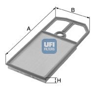 UFI 32mm, 187,5mm, 417mm, Filter Insert Length: 417mm, Width: 187,5mm, Height: 32mm Engine air filter 30.184.00 buy