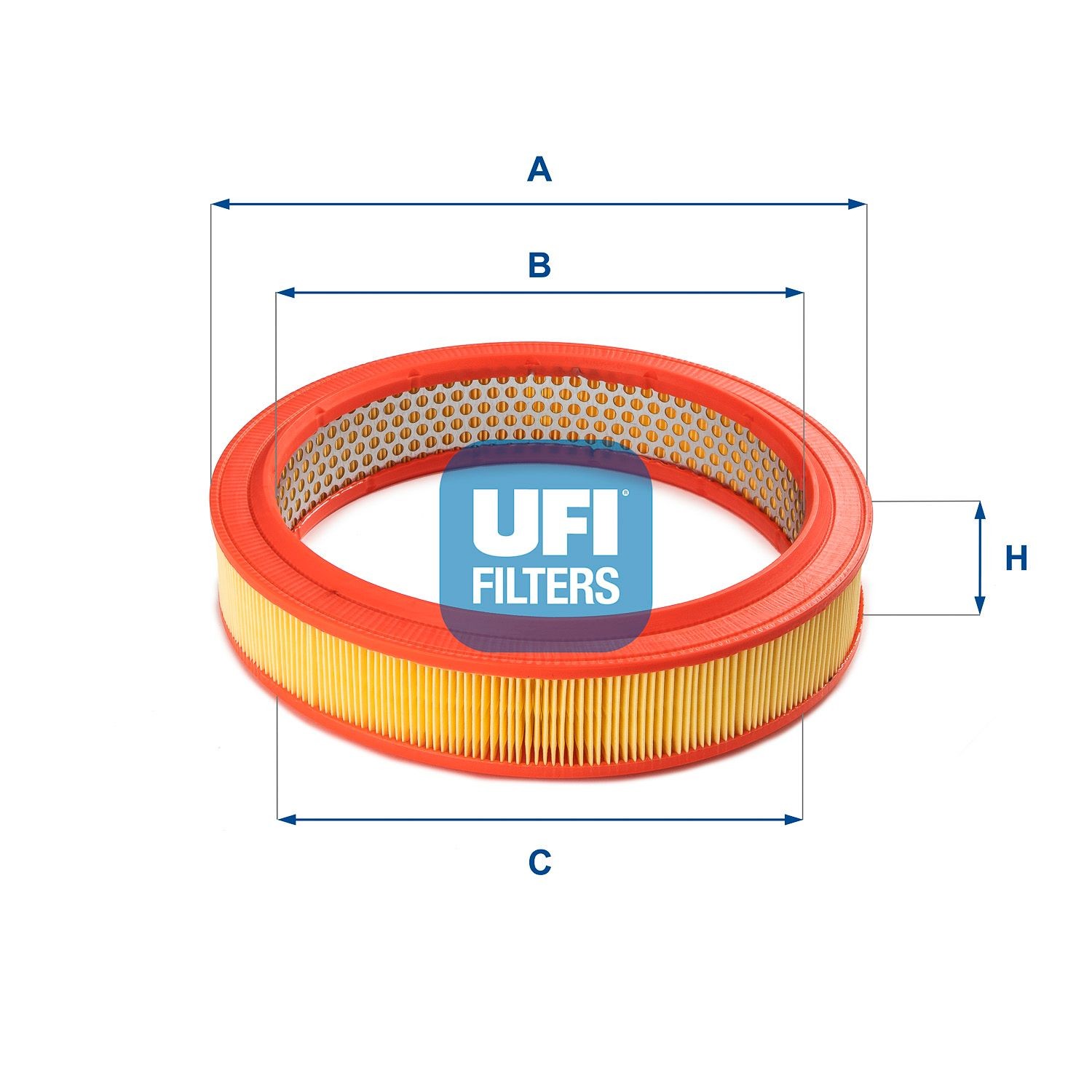 30.802.01 Air filter 30.802.01 UFI 61,5mm, 279mm, Filter Insert