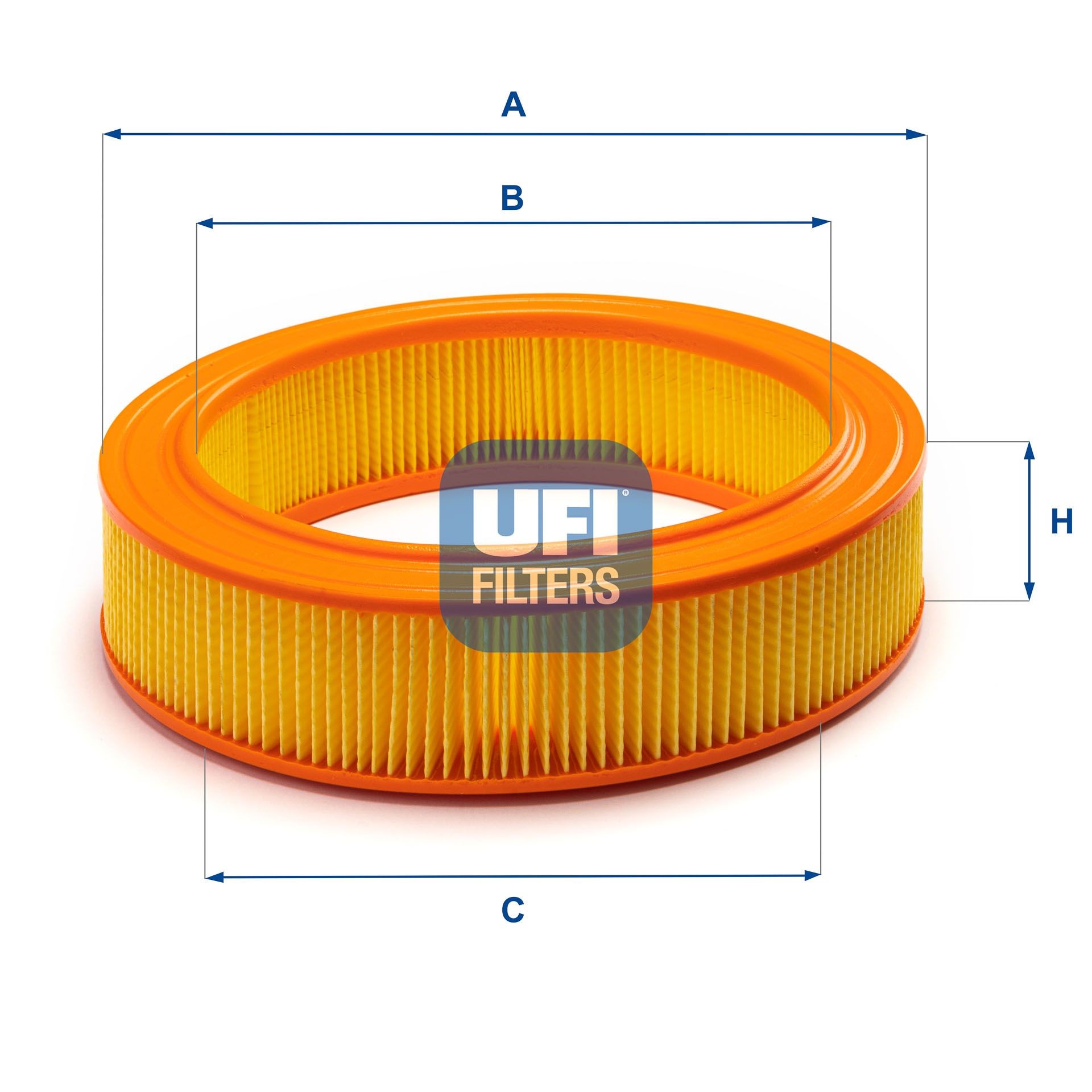 30.871.00 UFI Air filters RENAULT 63mm, 245mm, Filter Insert