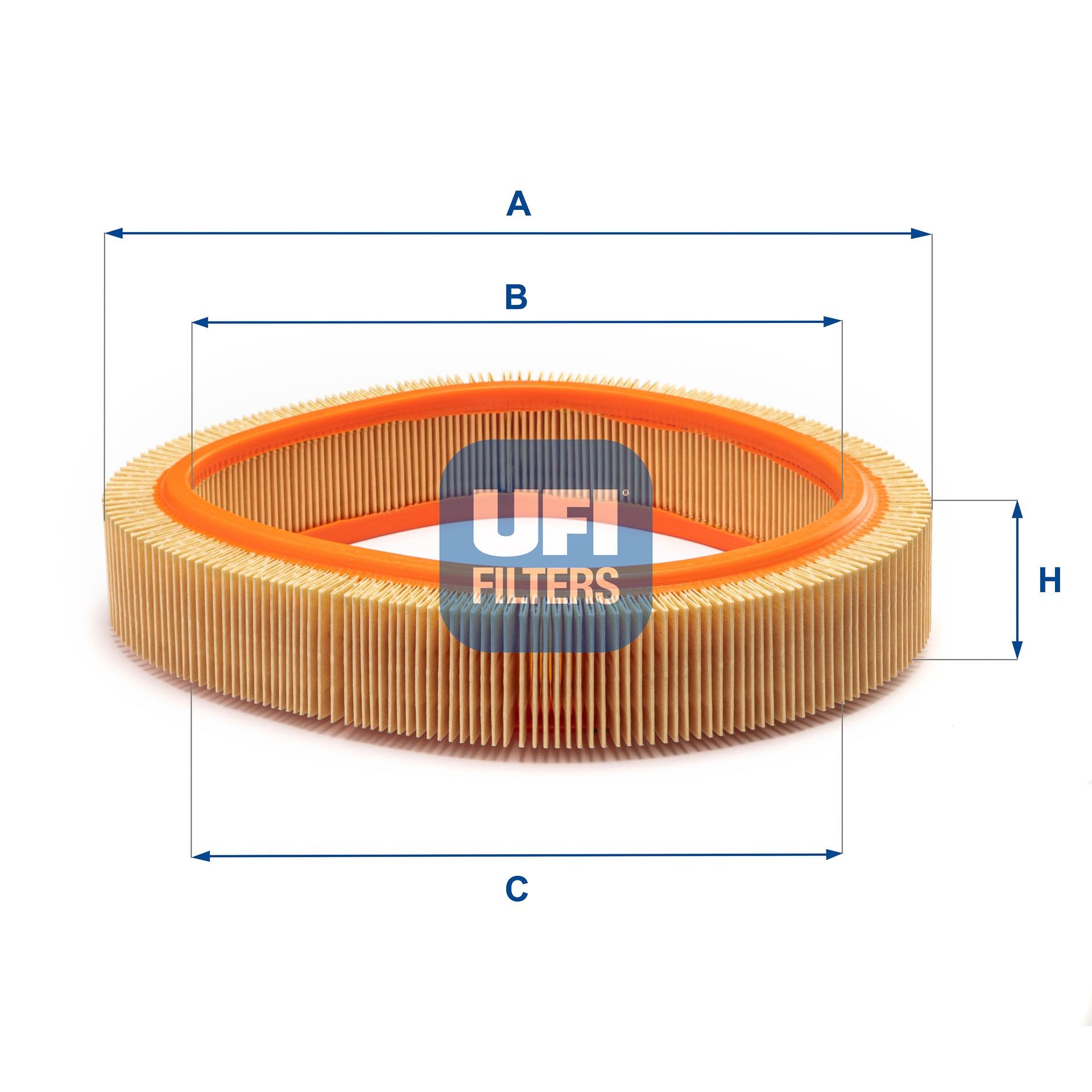 UFI 30.922.01 Air filter 50mm, 244mm, Filter Insert