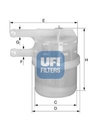 UFI Filter Insert, 8,3mm, 8,3mm Height: 71mm Inline fuel filter 31.020.00 buy
