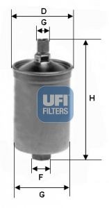 Original UFI Fuel filter 31.503.00 for AUDI 80