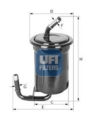 31.519.00 UFI Fuel filters MAZDA Filter Insert, 8mm, 8mm