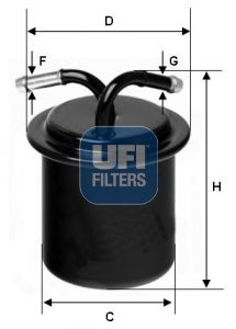 31.541.00 UFI Filtereinsatz Höhe: 122mm Kraftstofffilter 31.541.00 günstig kaufen