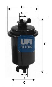 UFI 31.550.00 Fuel filter Filter Insert