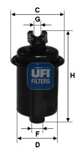 Original 31.551.00 UFI Inline fuel filter MITSUBISHI