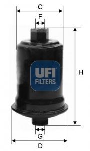 Original UFI Fuel filter 31.556.00 for TOYOTA LAND CRUISER