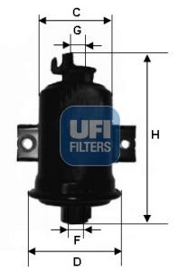 Original 31.560.00 UFI Inline fuel filter TOYOTA
