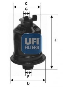 Mitsubishi COLT Inline fuel filter 7243476 UFI 31.592.00 online buy