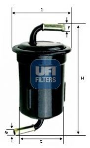 Mazda XEDOS Fuel filters 7243539 UFI 31.715.00 online buy