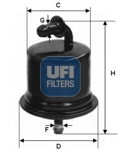 Original UFI Inline fuel filter 31.724.00 for SUZUKI ALTO
