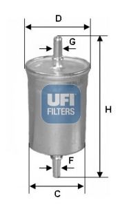 UFI 31.825.00 Fuel filter Filter Insert, 8mm, 8mm