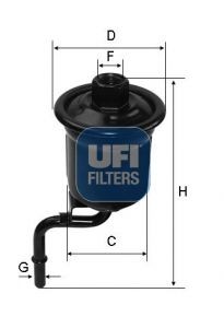 Original 31.914.00 UFI Fuel filters TOYOTA