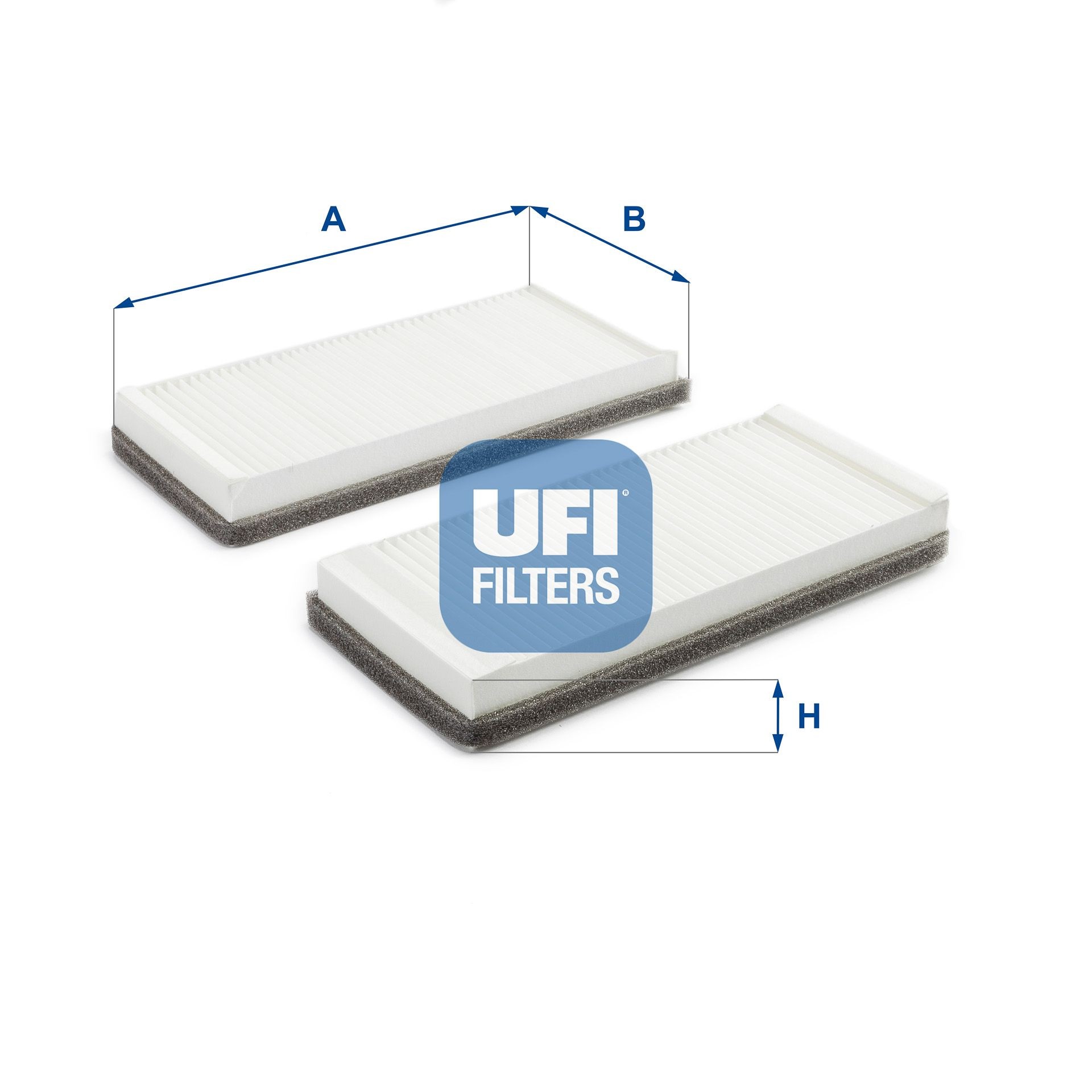 UFI Particulate Filter, 265 mm x 145 mm x 40 mm Width: 145mm, Height: 40mm, Length: 265mm Cabin filter 53.005.00 buy