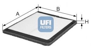 UFI 53.020.00 Pollen filter Particulate Filter, 298 mm x 236 mm x 13 mm