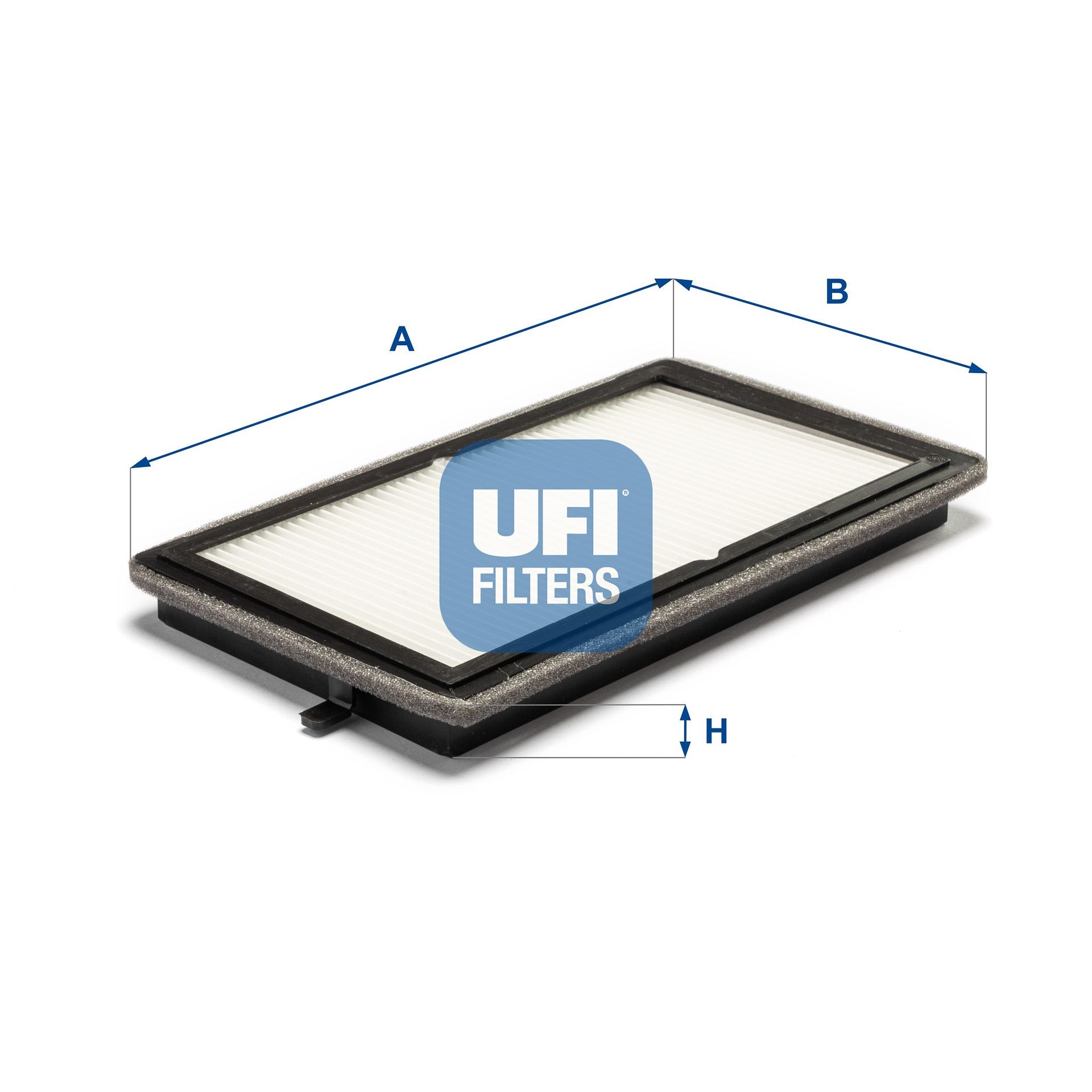 UFI 53.026.00 Pollen filter Particulate Filter, 290 mm x 165 mm x 26 mm