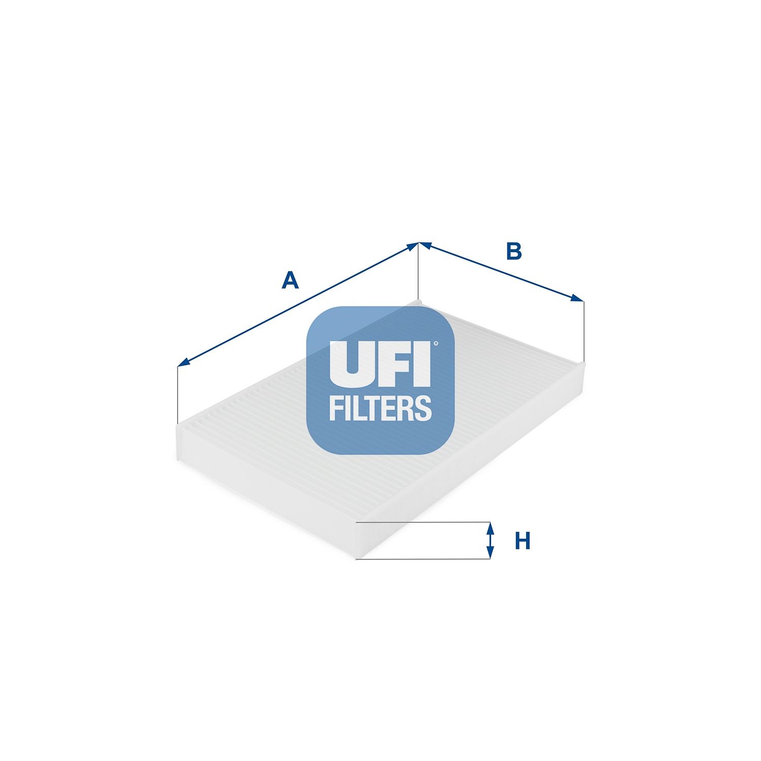 53.038.00 Air con filter 53.038.00 UFI Particulate Filter, 285 mm x 176 mm x 30 mm