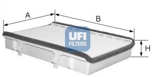 UFI Particulate Filter, 195 mm x 265 mm x 43 mm Width: 265mm, Height: 43mm, Length: 195mm Cabin filter 53.049.00 buy