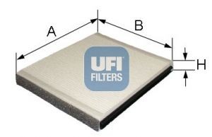 UFI 53.051.00 Pollen filter Particulate Filter, 236 mm x 192 mm x 20 mm