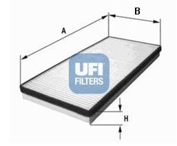 UFI Particulate Filter, 580 mm x 164 mm x 32 mm Width: 164mm, Height: 32mm, Length: 580mm Cabin filter 53.054.00 buy